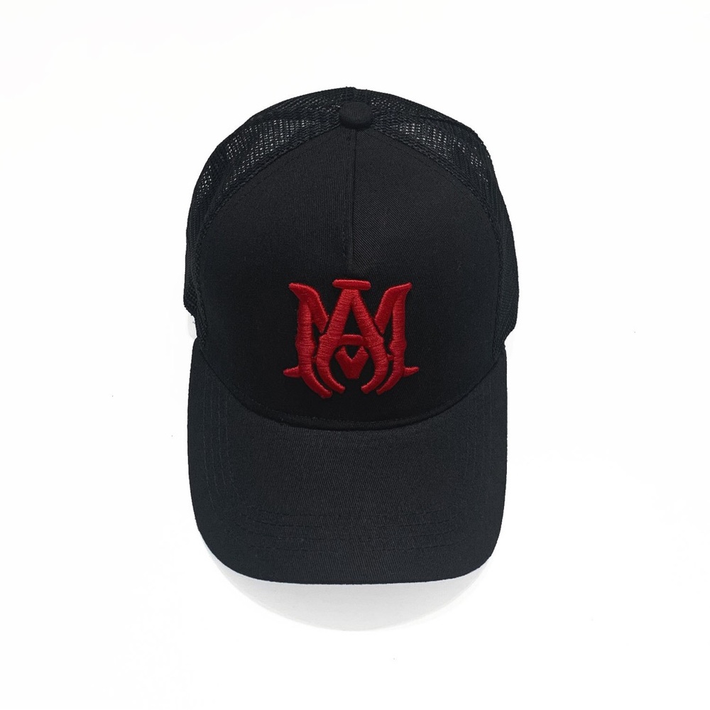 AMIRI Black Hat with Red Logo
